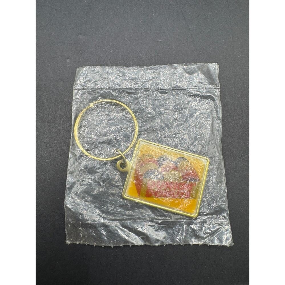 Vintage Dunkin Donuts 1 Dozen Assorted Donuts Acrylic Advertising Keychain NOS